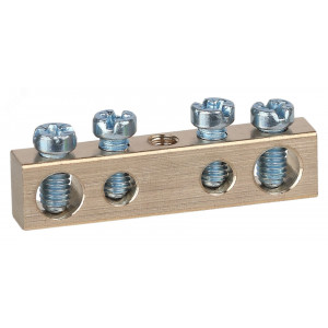 Шина NO-122-12 PEN "земля-ноль" 6х9мм 4/1 с креплениями по центру латунь Б0047226