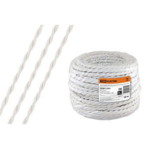 Ретро провод "Эко" 2х2,5 витой ГОСТ белый (20м) SQ2801-0202