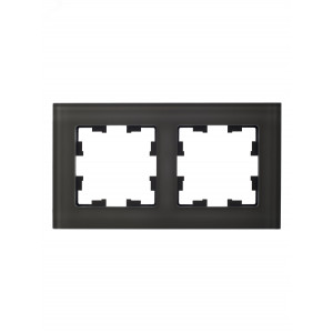 Рамка 2-м BRITE РУ-2-2-БрД стекло дым. BR-M22-G-K30