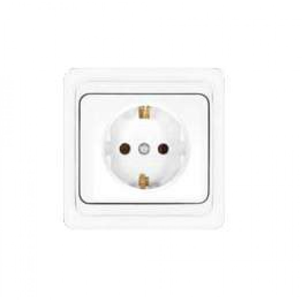 Изображение товара Розетка силовая Валери 16А IP20 белая с заземлителем В0028