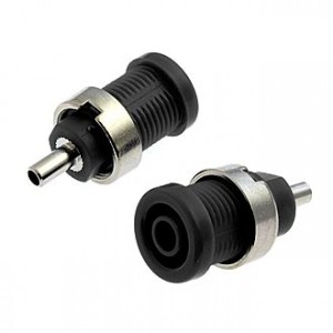 Z014 4MM PANEL JACK BLACK, Гнездо Z014 4 мм на панель jack черный, на панель под пайку