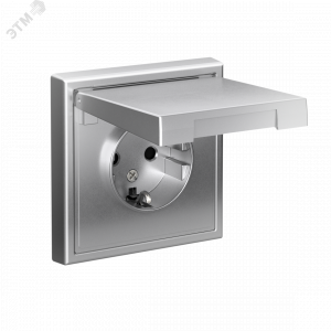 Розетка ArtGallery 16А IP20 с заземл. защ. шторки с крышкой механизм алюм. SE GAL000346