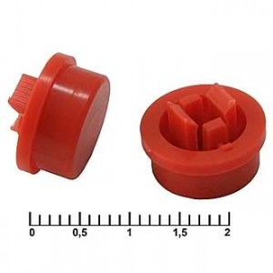 A24 RED, Колпачок для кнопок 12х12, красный