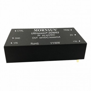 URH4803LP-20WR3, Преобразователь DC/DC 20 Вт, вход 48(18-75) VDC, выход 3,3 VDC, 5 A, DIP на плату