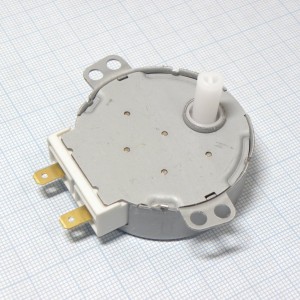 СВЧ:Двиг.тарелки SM-16T 30VAC, СВЧ:Двигатель тарелки, 30В, 50/60Гц, 3W, 5/6RPM(оборотов в минуту), пластмассовый вал со спилом (с лыской), высота вала 14мм
