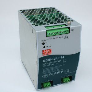 DDRH-240-24, DC-DC, 240Вт, вход 250…1500 В DC, выход 24В/10А, рег.выход 24…29В, изоляция 4000В DC, паралл.подключение, в кожухе на DIN-рейку, 85.5х125.2х129.2мм, -40...+85°С