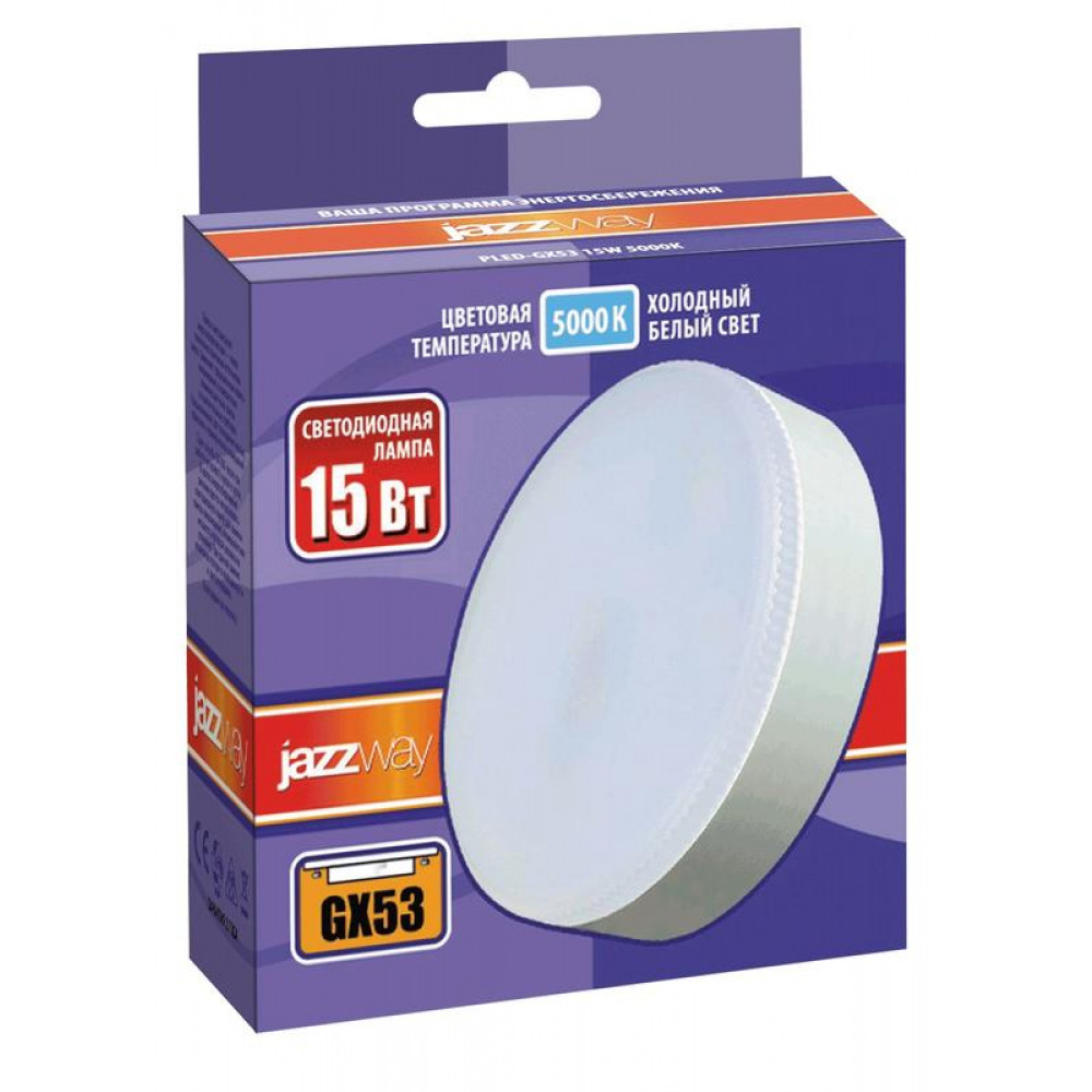 Изображение товара Светодиодная лампа LED 15Вт GX53 холодный белый матовая Jazzway