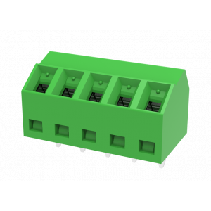 Клемма на плату MC-TM3.81B12C, Клемма, подвод кабеля 45 град., на плату, шаг: 3.81 мм, 12 полюсов, фиксация провода пружинная, исполнение: стандартное, 200V, 10A, цвет: зеленый