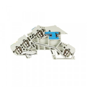 Этажная клемма WKIF 2,5 NT-D-SL, Этажная клемма, 3 этажа, N-L-PE, нижний ряд с заземлением, тип фиксации провода: пружинный, номинальное сечение: 2,5 мм кв., 24A, 400V, ширина: 5 мм, цвет: серый, тип монтажа: DIN35