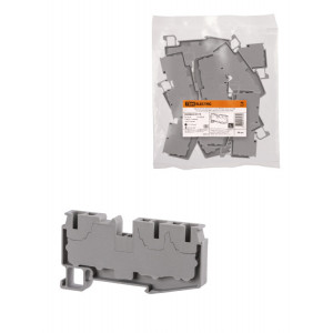 Зажим клеммный безвинтовой ЗКБ быстрого зажима 3 вывода 6 мм2 40А серый (Ph-C PT 6-TWIN) SQ0822-0173