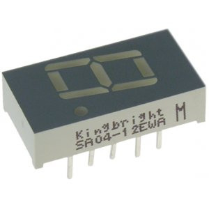 SA04-12EWA, 1 разрядный индикатор 10,16мм/красный/625нм/3-8мкд/ОА