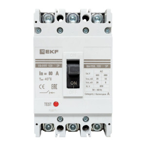 Выключатель автоматический 3п 100/80А 35кА ВА-99М PROxima mccb99-100-80m