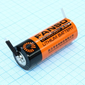 ER18505M/T, Li, SOCl2 батарея типоразмера A, 3.6 В, 3.5Ач, плоские радиальные выводы, -55...85 °C
