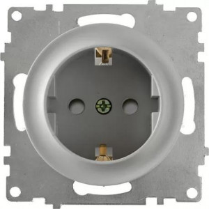 Розетка 1-м СП Florence 16А IP20 с заземл. защ. шторки винтов. клеммы механизм сер. (1E10101302) 2172833