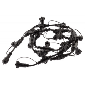 ERAPS-R Разветвитель для гирлянд, IP65, 2 м, 20 гнезд, шаг 10 см, черный, каучук, 220В Б0051883