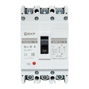 Выключатель автоматический 3п 100/40А 35кА ВА-99М PROxima mccb99-100-40m