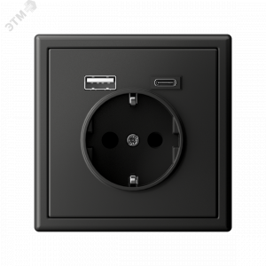 ARTGALLERY розетка 16А с 2 USB A+C, 5В/2,4А/3,0А, 2х5В/1,5А, механизм, базальт GAL001432