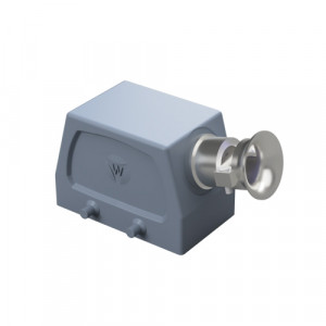 Крышка разъема BAS GOT GA 10 M20 A3, Крышка разъема на кабель, типоразмер 10B, без уплотнителя, 1 кабельный ввод M20x1,5, с разгрузкой на изгиб, IP54, с боковым расположением, без защелок (упоры для двух защелок), материал корпуса: алюминиевый сплав