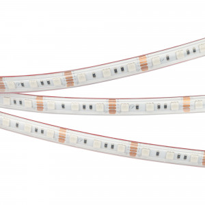 Лента герметичная RTW-PS-B60-12mm 12V RGB (14.4 W/m, IP67, 5060, 5m) 021402(2), Светодиодная лента RTW-PS-B60, герметичная (PS-силиконовая экструзия). Светодиоды 5060, 60 шт/м (300 шт на 5 м), белая плата, ширина 12 мм, скотч 3M. Цвет RGB, угол 120°. Питание 12V, мощность 14.4 Вт/м (72 Вт на 5 м). Размеры 5000x12x5 мм. Мин. отрезок 5