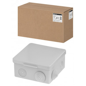 Распаячная коробка ОП 100х100х55мм, крышка, IP54, 8вх. SQ1401-0113