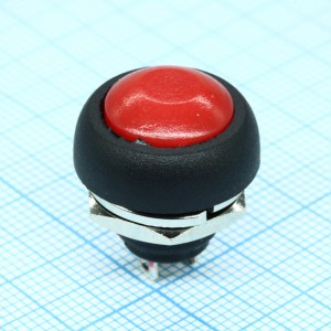 PBS-33B красный, Кнопка без фиксации 1А 250В OFF-(ON) круглая М12