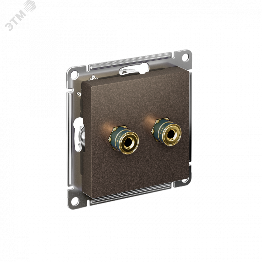 Изображение товара Аудиорозетка двухместная мокко ATLASDESIGN ATN000687 - надежное музыкальное решение