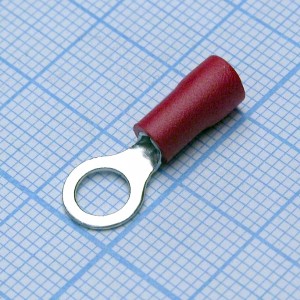 RV1.25-5  Red, наконечник кабельный кольцевой с изоляцией d=5.3мм, сеч. пров.0.5-1.5мм2