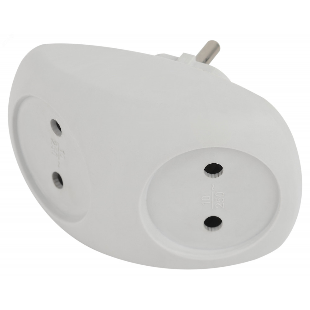 Изображение товара Разветвитель 2-м без заземления IP20 10А SPx-2-W белый Эра