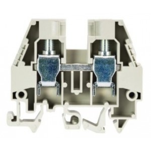 Проходная клемма WKI 10/U, Проходная клемма, тип фиксации провода: винтовой, номинальное сечение: 10 мм кв., 57A, 400V, ширина: 10 мм, цвет: серый, тип монтажа: DIN35