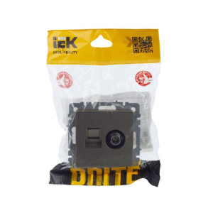 Розетка компьютерная + телевизионная 2-м Brite РТВ/РК12-БрШ RJ45 кат.5E + TV шампань BR-AK20-1-K37