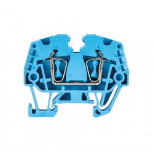 Проходная клемма WKF 2,5/35 BL, Проходная клемма, тип фиксации провода: пружинный, номинальное сечение: 2,5 мм кв., 24A, 800V, ширина: 5 мм, цвет: синий, тип монтажа: DIN35