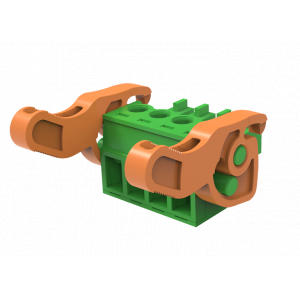 Розеточный разъем на кабель MC-RA3.5H04C-I-0001, Розеточный разъем, прямой, на кабель, шаг: 3.5 мм, 4 полюса, фиксация провода винтовая, исполнение: с поворотной защелкой, 160V, 8A, цвет: зеленый