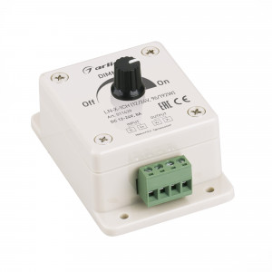 Диммер LN-X-1CH (12/24V, 96/192W) 011439, Диммер без ПДУ (потенциометр). Мощность 96/192 Вт, ток 8А, напряжение 12/24 В