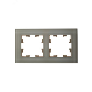 Рамка 2-м BRITE РУ-2-2-БрВа стекло ванильн. BR-M22-G-K10