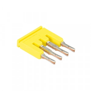 Соединительная перемычка IVB WTP 1,5-4, Соединительная перемычка, 4 полюса, изолированная, вилочная, для клемм: WTP 1,5 I…, цвет: желтый