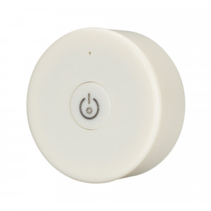 Панель Knob SMART-P87-DIM White (3V, 1 зона, 2.4G) 028333, Накладная кнопочная миниатюрная панель 2.4 ГГц, цвет белый. Материал - пластик. Для управления одноцветными источниками света (ШИМ), 1 зона управления. Питание/рабочее напряжение 3V от батареи CR2032. Габариты 43х43х17 мм. Панель совместима с диммерами се
