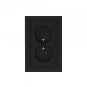 Розетка 2-м СП AtlasDesign 16А IP20 без заземл. в сборе карбон SE ATN001020