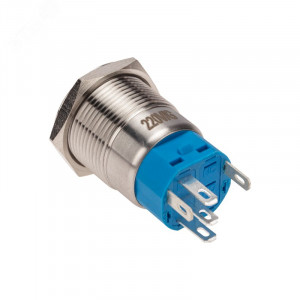 A19-C1-A-1 с зеленой подсветкой, Кнопка антивандальная с подсветкой 250В d19 5A 250B (5c) ON-OFF/OFF-ON с фиксацией