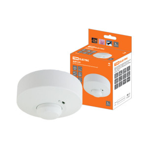 Датчик движения микров. ДДМ-03П 5,8ГГц, 1200Вт, 10-720с, 1-8м, 3+лк, 180(сб)+360(св)гр, IP33, SQ0324-0028