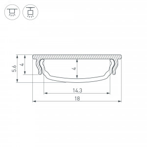 Профиль ARH-BENT-W18-2000 ANOD 023087, Алюминиевый анодированный гибкий профиль для светодиодных лент и линеек. Гнётся руками. Габаритные размеры (LхWхH): 2000x18x4 мм. Ширина площадки для ленты 14,3 мм. Экраны, заглушки и другие аксессуары приобретаются отдельно. Цена за 1 метр.