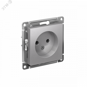 Розетка 1-м СП AtlasDesign 16А IP20 без заземл. без защ. шторок механизм алюм. SE ATN000341
