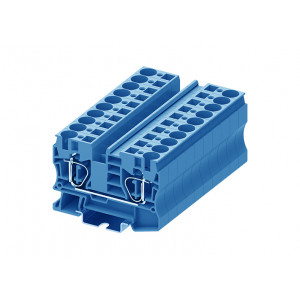 Проходная клемма TC10-2-BU, Проходная клемма, тип фиксации провода: пружинный, номинальное сечение: 10 мм кв., 57A, 1000V, ширина: 10,2 мм, цвет: синий, тип монтажа: DIN35