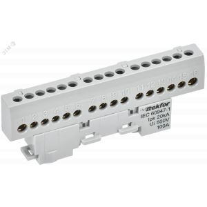 TEKFOR Шина L фаза изолированная на универсальном держателе 6х9-16-Ср IEK TF-NN10-16-KL-K03