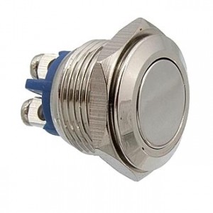 PBS-28B-2 D-16 MM STEEL, Кнопка антивандальная металлическая, 2А 36В, без фиксации на замыкание, резьба М16