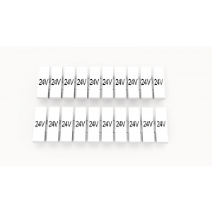 ZB3.5-10P-19-15Z(H), Маркировочные шильдики для клемм DS…, сечением 1,5 мм кв., центральная, 10 шильдиков нанесенные символы: 24V, с вертикальным расположением, размер шильдика: 2,95х10,7 мм, цвет белый