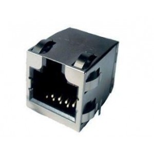 RJE1A1885411, Модульные соединители / соединители Ethernet 8P8C, RA, CAT5e, Shi EMI Tabs, With LEDs