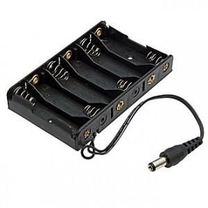 AA 6X1 DC2.1*5.5MM (L)=15CM, Батарейный отсек AA 6x1 DC2.1*5.5 мм (L)=15CM, с разъемом