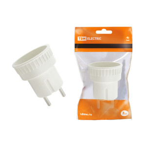 Адаптер (розетка б/з - SHUKO) 6А 250В белый SQ1806-0023