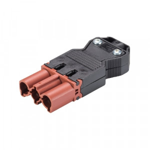 Вилочный разъем на кабель GST18I3S S1 ZR1 BR05, Вилочный разъем на кабель диам. 6,5 - 10 мм, 3 полюса, винтовая фиксация, номинальное напряжение: 250V, номинальный ток: 20A, цвет корпуса: черный, цвет контактной вставки: коричневый, серия gesis GST18i3