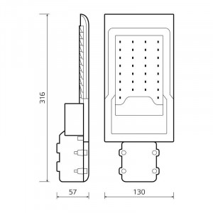 Светильник Уличный LED Avenue IP65 316*130*57 30W 3000lm 4000K 190-250V КСС 